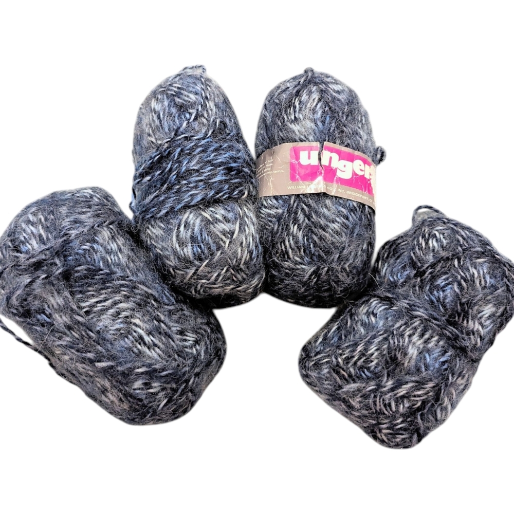 Unger Escapade Acrylic Mohair Blend Made in Turkey Blue Gray Variegated Skein